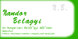 nandor belagyi business card